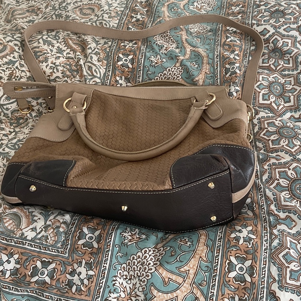 Elegant Tan and Black Women's Handbag